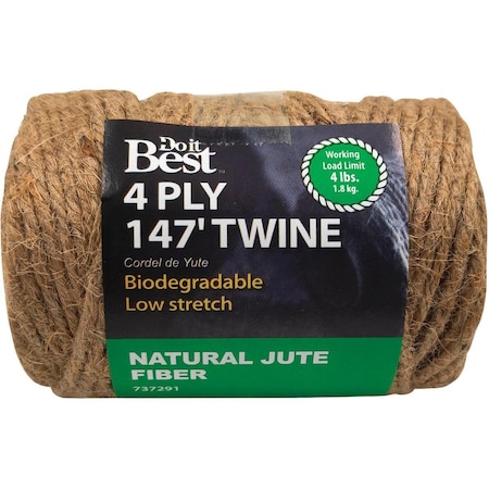 All-Source 4-Ply x 147 Ft. Brown Jute Biodegradable Twine 737291